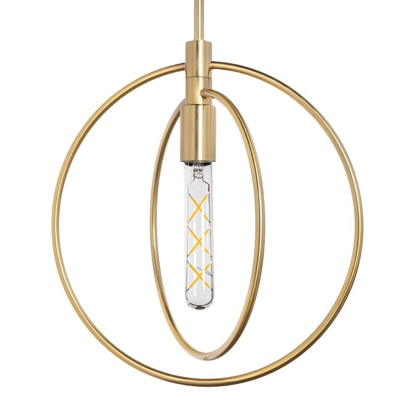 Nyla Single Light Brass Circular Pendant - 14 x 12 x 15