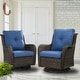 preview thumbnail 9 of 7, Pocassy 3-Piece Outdoor Swivel Bistro Set, Wicker Rocking Chairs