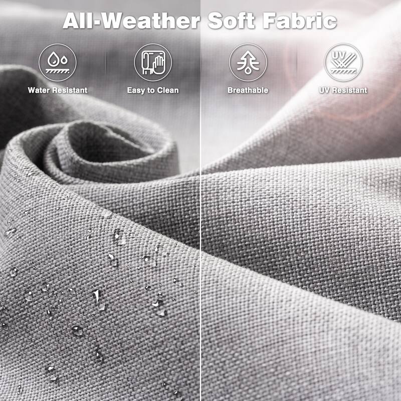 OVIOS 9-piece Patio Wicker Swivel Rocking Chair Set With Fire Pit