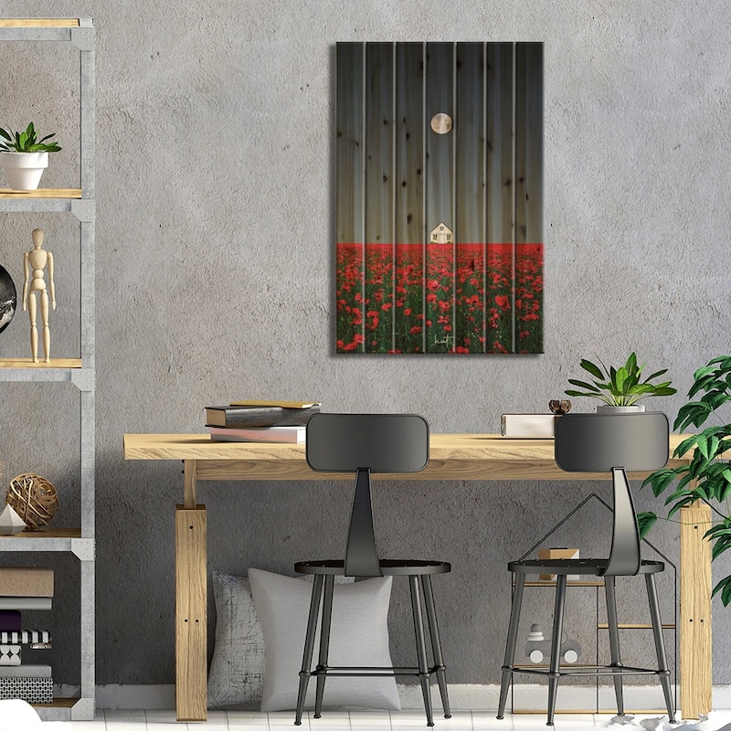 Nestled In A Blossom Print On Wood by Kathrin Federer - Multi-Color
