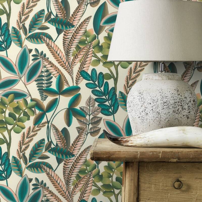 Rasch Liani Cream Painterly Botanical Wallpaper