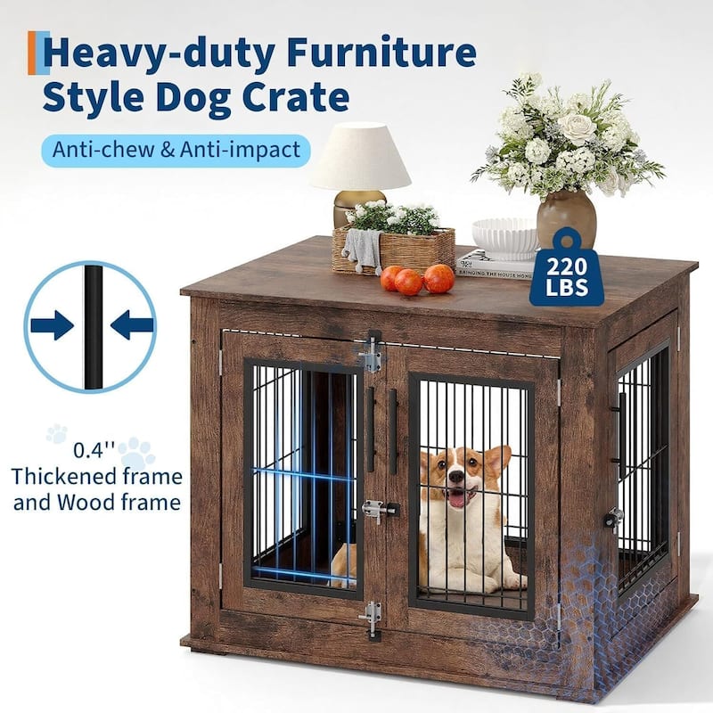Chew-Resistant Medium Dog Crate Furniture, Dog Cage for Indoor Use*