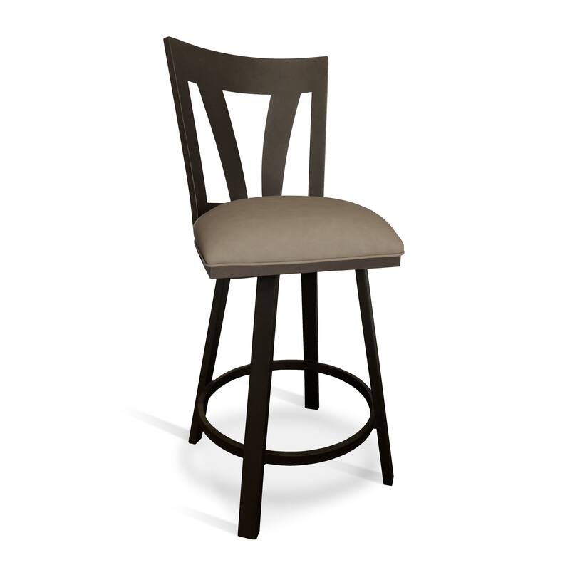 Tempo Furniture Austin Swivel 26" Counterstool/30" Barstool Sun Bronze Metal Finish & Coffee Polyurethane by Furnish Theory - Bar Height