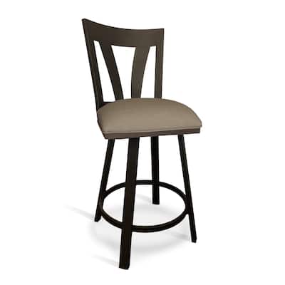 Tempo Furniture Austin Swivel 26" Counterstool/30" Barstool Sun Bronze Metal Finish & Coffee Polyurethane by Furnish Theory