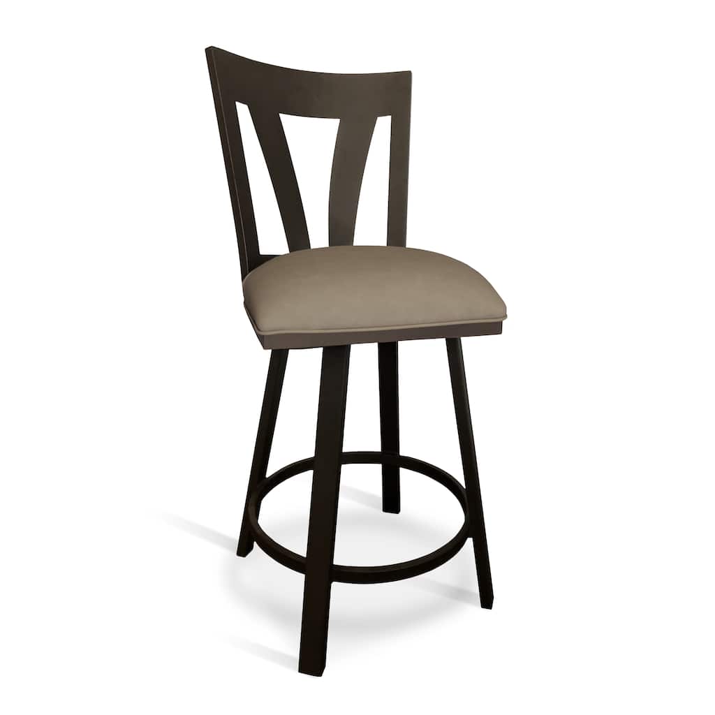 Tempo Furniture Austin Swivel 26" Counterstool/30" Barstool Sun Bronze Metal Finish & Coffee Polyurethane by Furnish Theory