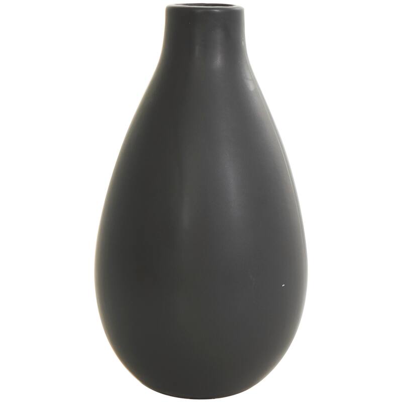 White, Gray, Cream or Black Ceramic Marble Inspired Vase with Varying Shapes (Set of 3)
