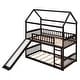 preview thumbnail 14 of 33, House Bunk Beds with Slide, Wood House Bed Twin Over Twin, Kids Bunk Bed with Roof, Slide Bunk Beds with Ladder for Girls, Boys