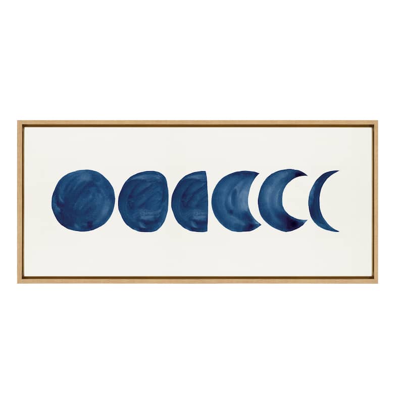 Kate and Laurel Sylvie Moon Framed Canvas by Teju Reval of SnazzyHues - 18x40 - Plastic - Natural