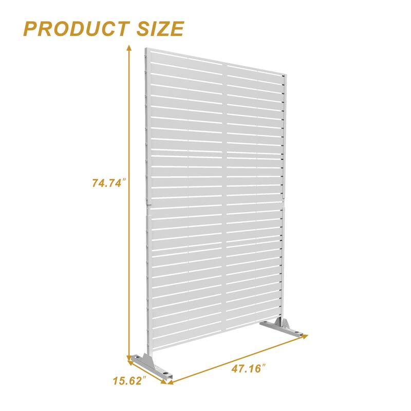 Free Standing Metal Privacy Screen Panel Decorative Outdoor Privacy Screen - 72"H x 47"W
