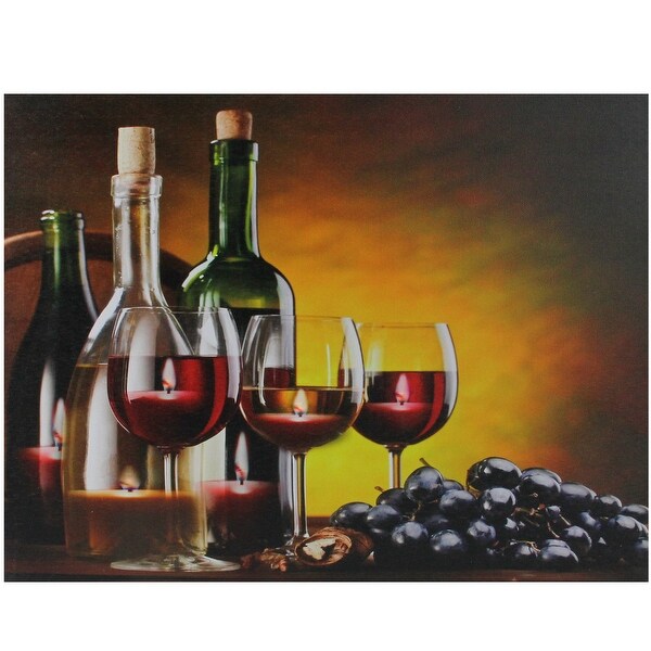 Home Decor Wine Glasses Grapes Metal Wall Accent Art Decor