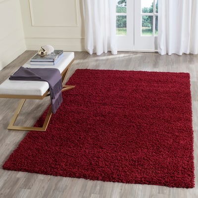 SAFAVIEH Athens Shag Ilaha 1.5-inch Thick Rug - Red - 5'1" x 7'6"
