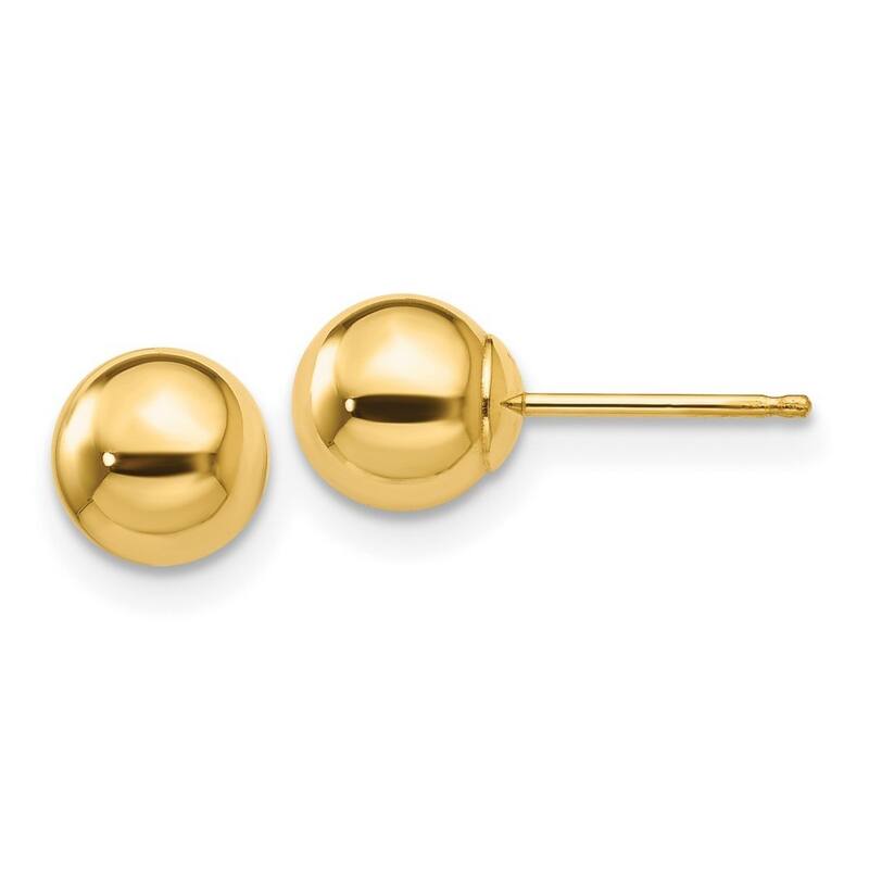 Curata 10k Yellow Gold Polished Ball Stud Earrings - Choice of 4mm 5mm 6mm 7mm 8mm
