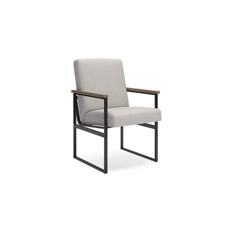 Signature Design by Ashley Montia Light Gray/Brown Home Office Desk Chair - 20.5" W x 24" D x 34.25" H