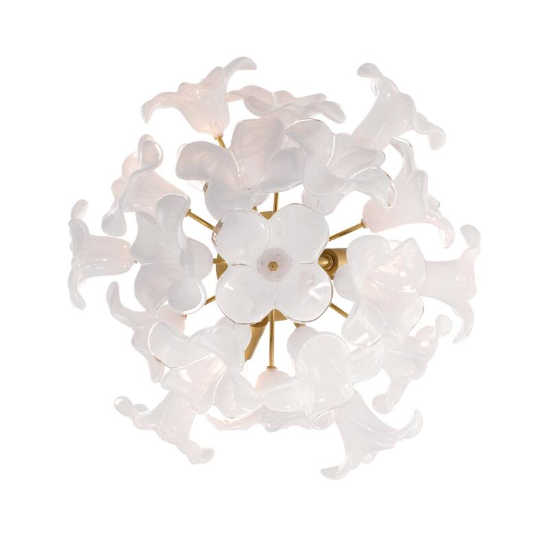 Metropolitan N2224 Bloome 3 Light 17" Wide Semi-Flush Ceiling Fixture