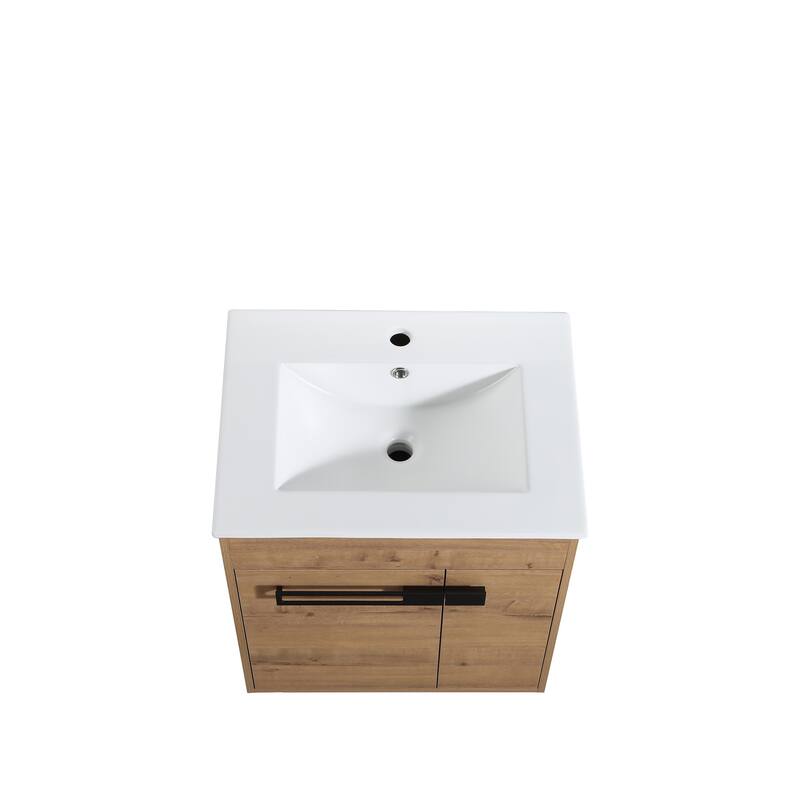 Imitative Oak 30 Inch Freestanding Bathroom Vanity With Sink