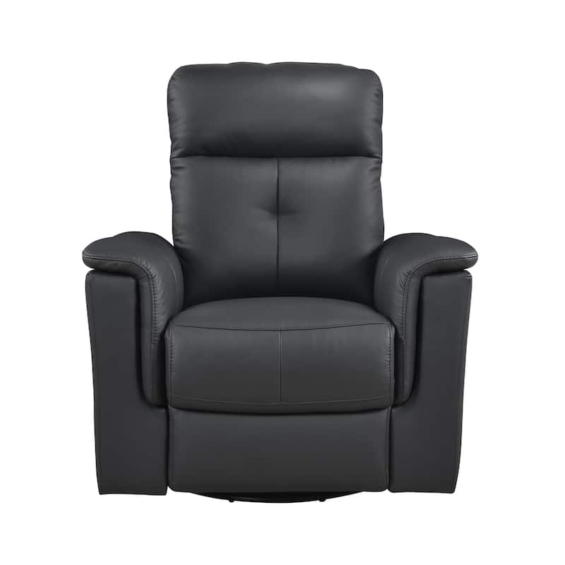 Fremont & Park Monte 35.5" Leather Swivel Glider Manual Recliner - 360-Degree Swivel