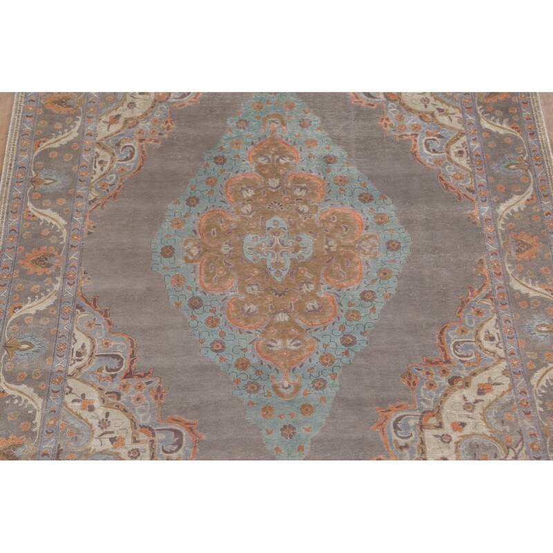 Over-Dyed Tabriz Persian Vintage Area Rug Handmade Wool Carpet - 8'10"x 11'2"