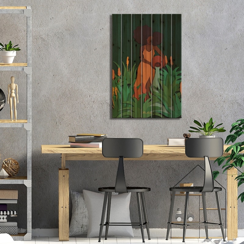 Living Waters Print On Wood by Taku Creates - Multi-Color