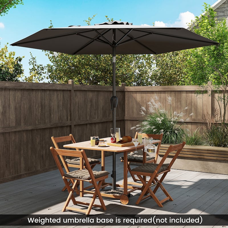 Polyester 7.5FT Patio Umbrella with Tilt, Crank and Vented Canopy