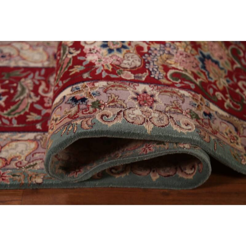 Vegetable Dye Ivory Tabriz Chinese Area Rug Handmade Wool Carpet - 8'2"x 10'7"