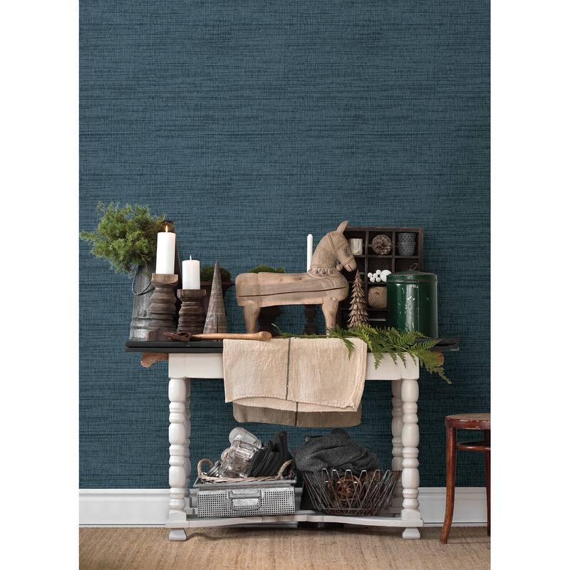 Chesapeake Solitude Navy Distressed Texture Wallpaper
