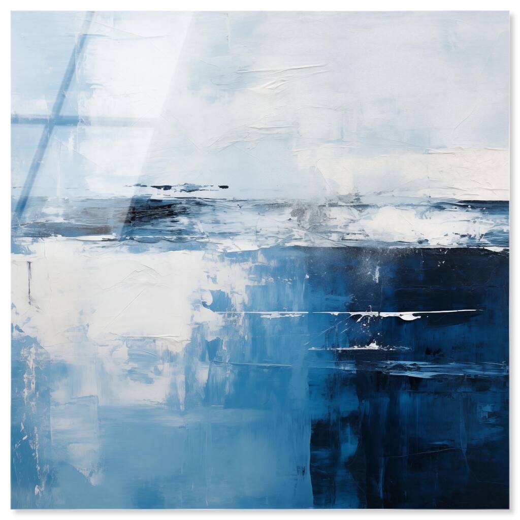 Layers of Blue Acrylic by Art Remedy, Ready to Hang