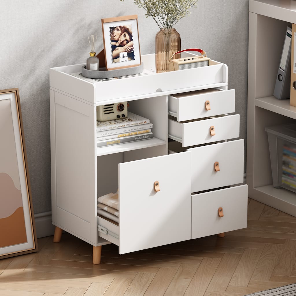 Storage Dresser Chest w/Changing Station for Infant Kids Bedroom White
