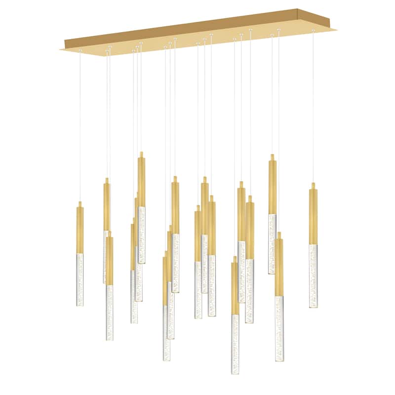 Dragonswatch Integrated LED 48in 18 Pendant Satin Gold Chandelier - Satin Gold - Satin Gold