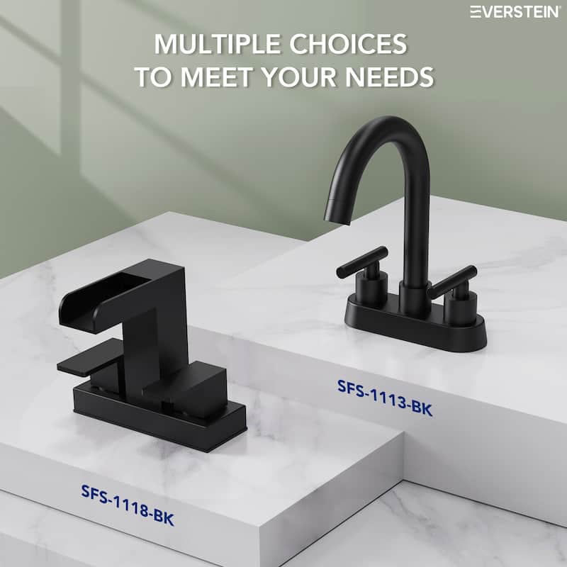 2/3 Hole Deck Mount Waterfall Sink Faucet with Dual Handles Open Spout Design