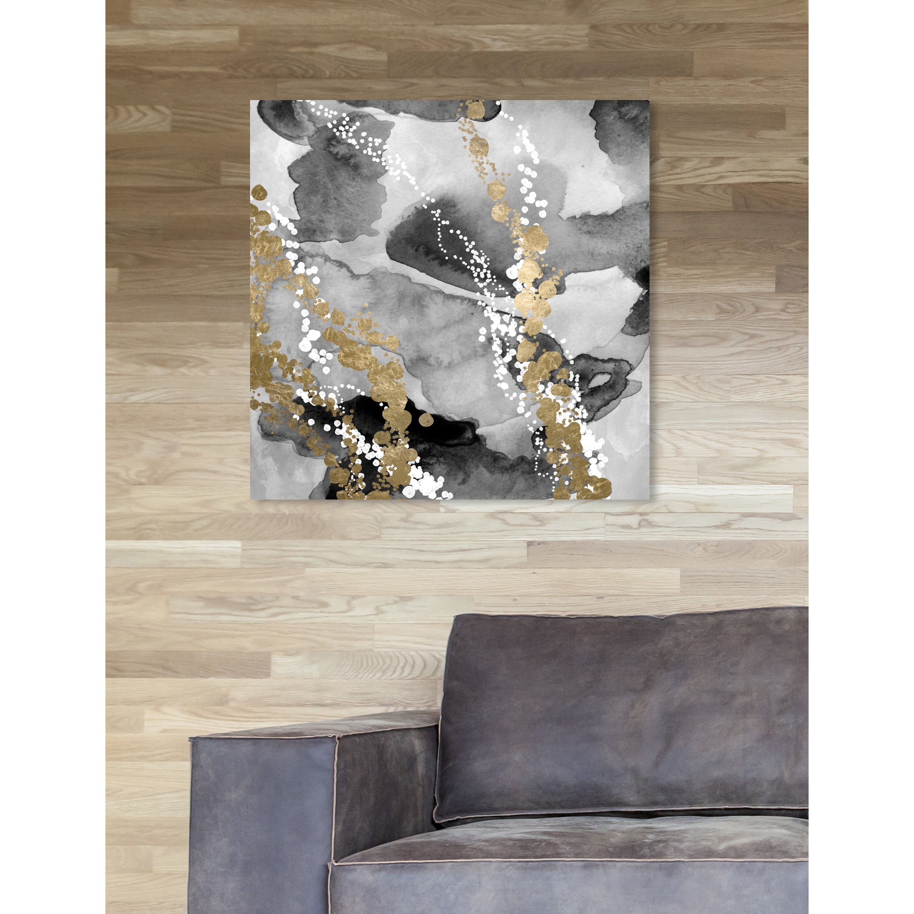Silver black abstract painting Silver black abstract wall art Silver