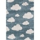 preview thumbnail 6 of 17, Kids Collection - Blue/Cream Clouds Area Rug