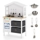 preview thumbnail 4 of 18, Gymax Kids Play Kitchen w/2 Stoves Rotation Knobs Faucet Sink White
