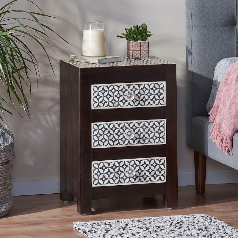 Benewah Boho Mango Wood Nightstand by Christopher Knight Home