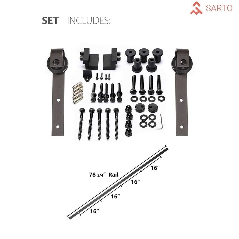 Sturdy Barn Door | Sete 6933 Matte Black with Frosted Glass