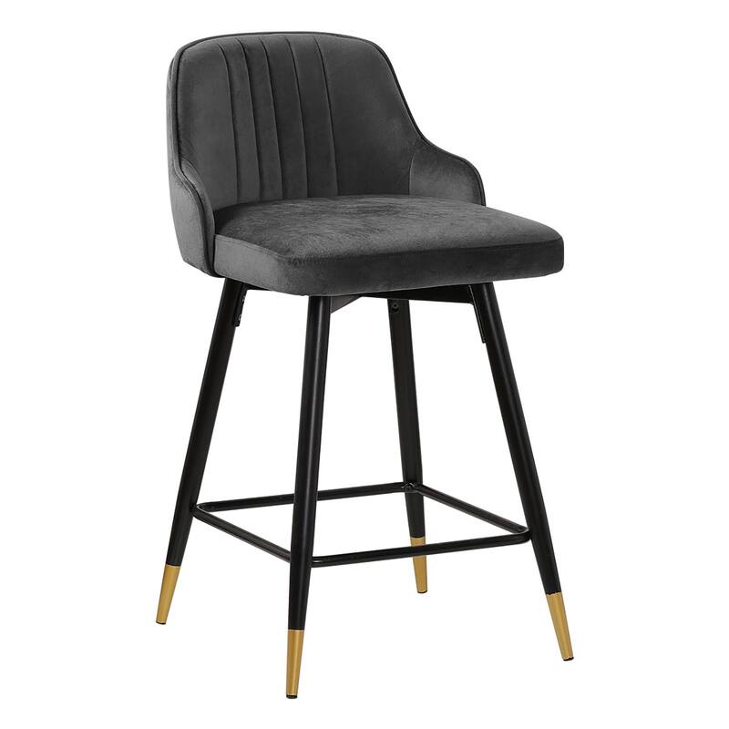 Modern Velvet Upholstered Swivel Counter/ Bar Stools Set of 2/4