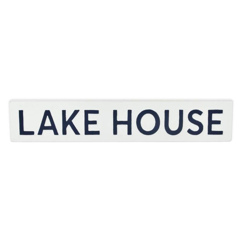 Lake House Rectangular Wall Sign - 23.75" - White