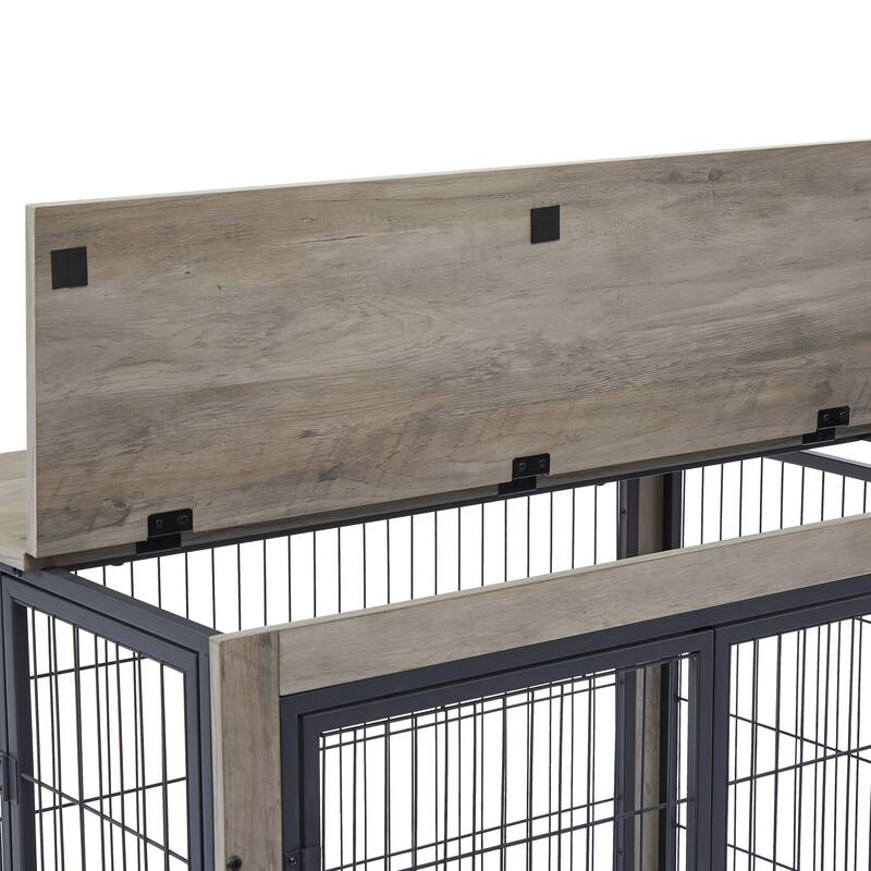 JHX Furniture Dog Cage Crate with Double Doors