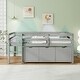 preview thumbnail 6 of 21, Twin Size Low Loft Bed with 3 Drawers with Ladder and Full-length Guardrails