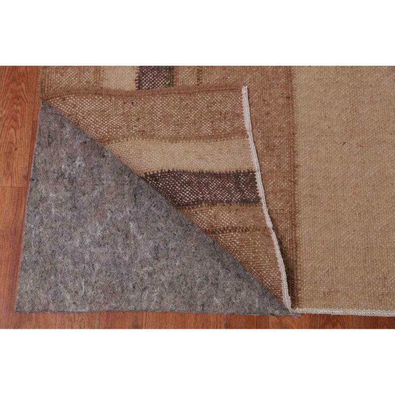 Hand Woven Oriental 100% Jute Carpet Southwestern Modern Brown Kilim Area Rug - 9' 10'' X 8' 4''