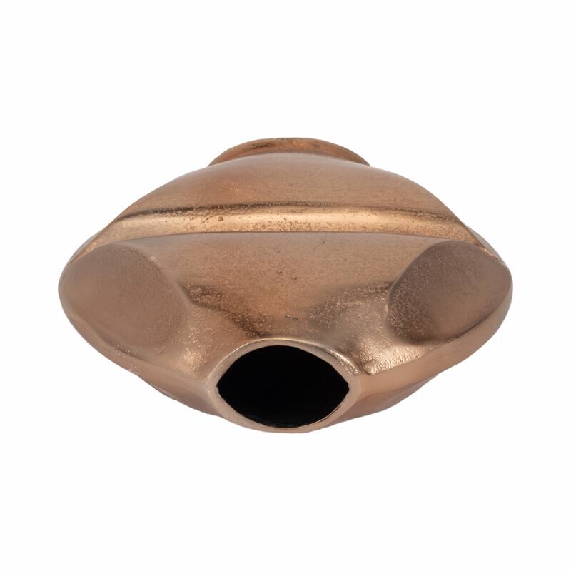 Metal Byram Slit Design Decorative Vase - Champagne, 14 in.