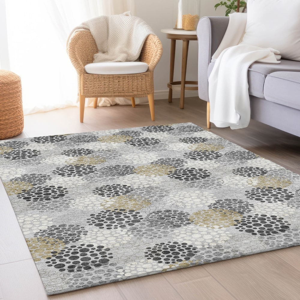 Premium Washable Super Soft Contemporary Clusters Mayfield Rug