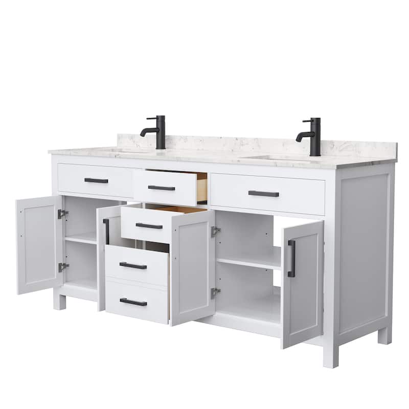 Beckett 72-inch Double Vanity with Cultured Marble Top