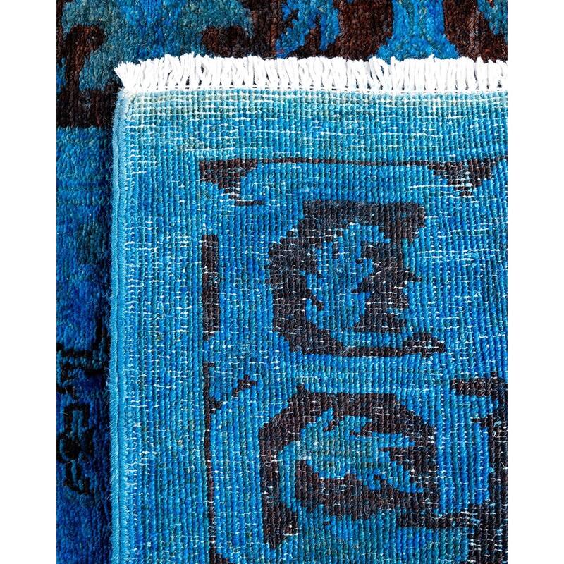 Contemporary Overdyed Wool Hand Knotted Runner - 3' 1" x 15' 5"