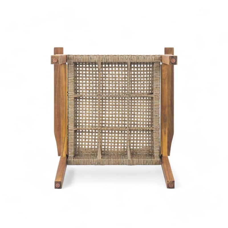 Christopher Knight Home - Coastline Outdoor Acacia Wood 5-Piece Dining Set with Wicker Chairs