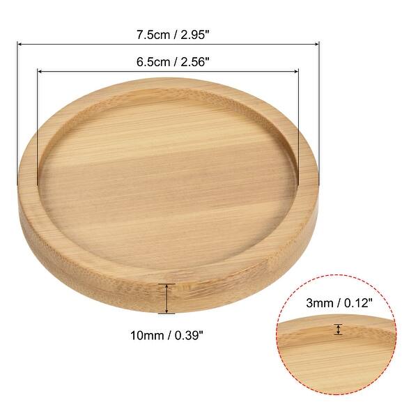 Plant Pot Saucers OD Bamboo Round Flower Drip Tray for Indoor Bed