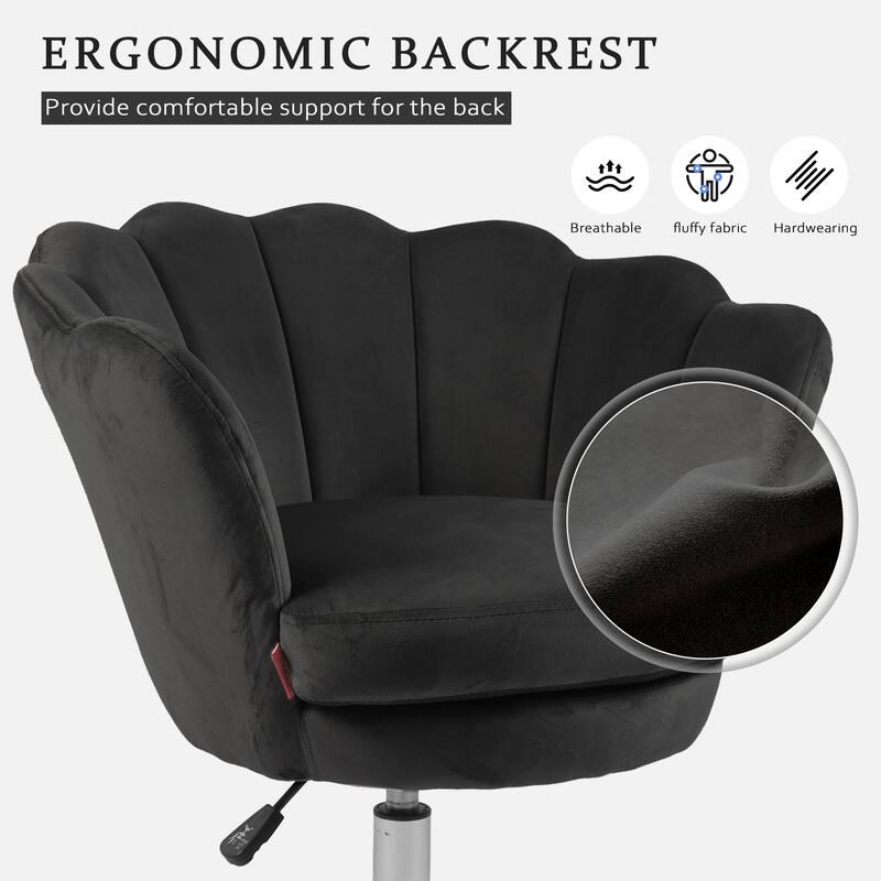 VANITII Accent Chair Swivel Vanity Chair Office Desk Chair With Wheels Modern Height Adjustable Pink/Grey/White