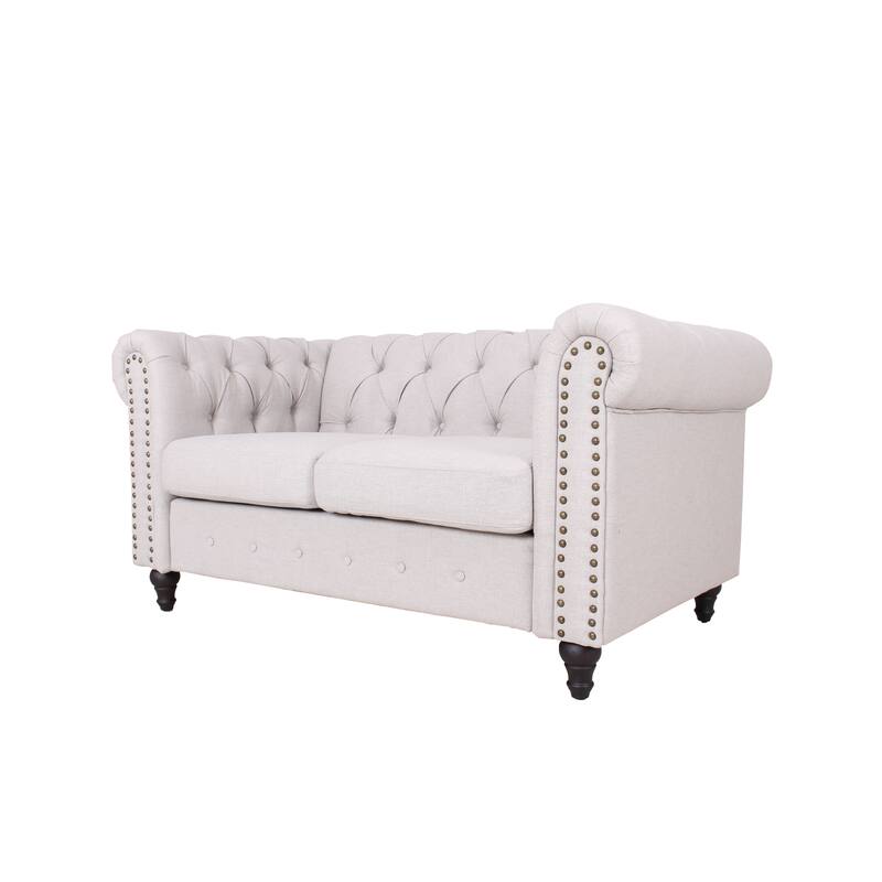 35"D x 61"W x 31"H Chesterfield Button-tufted Loveseat