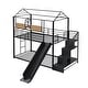 preview thumbnail 5 of 22, Twin Over Twin Metal Bunk Bed, Creativity Kids Bed Metal Platform Bed Frame Housebed with Slide and Storage Stair for Boys Girls