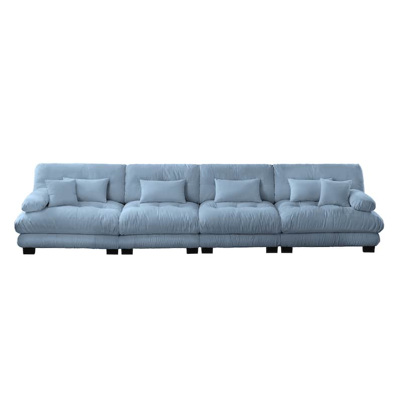173.2" Chenille with Bolster Armrests, High-Resilience Sponge Cushions