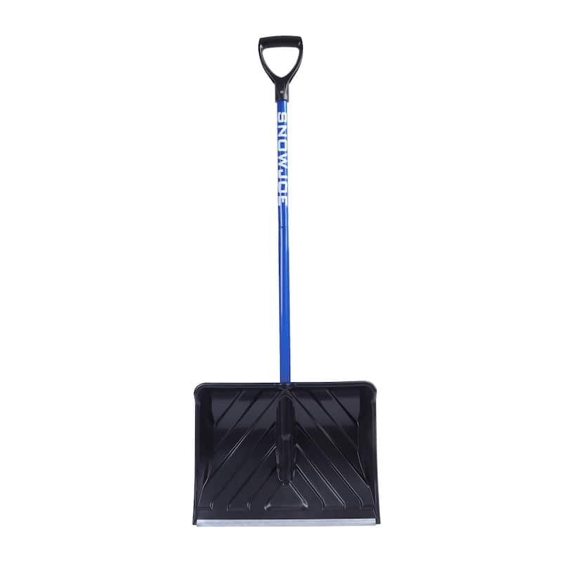 18-Inch Comb. Snow Shovel/Pusher w/Alum Wear Strip and D-Grip, Blue - 18 Inch